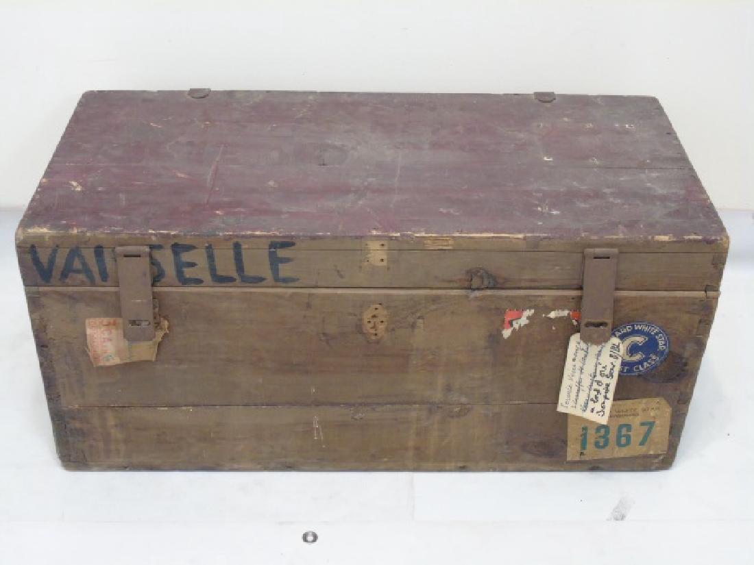 Antique Dovetailed Trunk / Crate White Star Cunard (1 of 6)