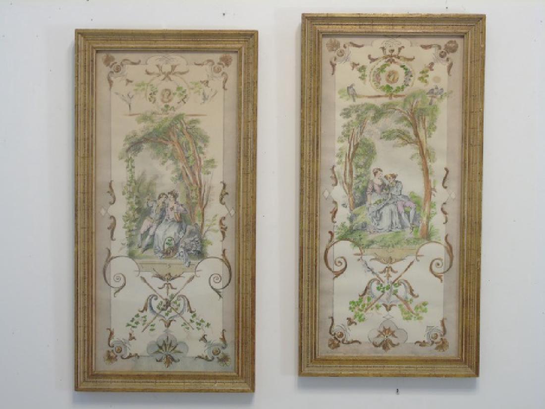 Pair Antique French Rococo Style Framed Prints (1 of 5)