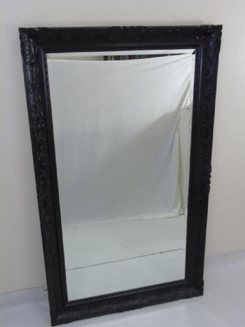 Large Black Painted Carved Wood Mirror Frame (1 of 4)
