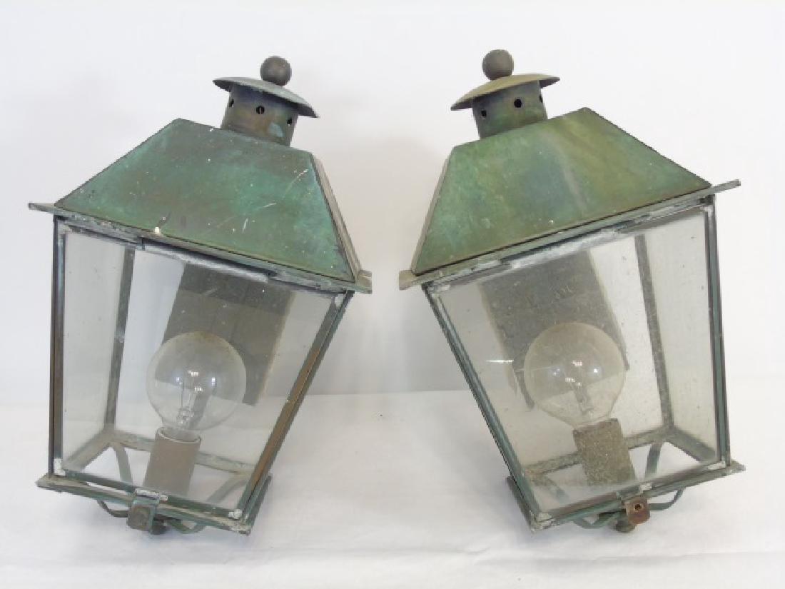 Pair Copper Patina Outdoor Small Sconce / Lanterns (1 of 4)