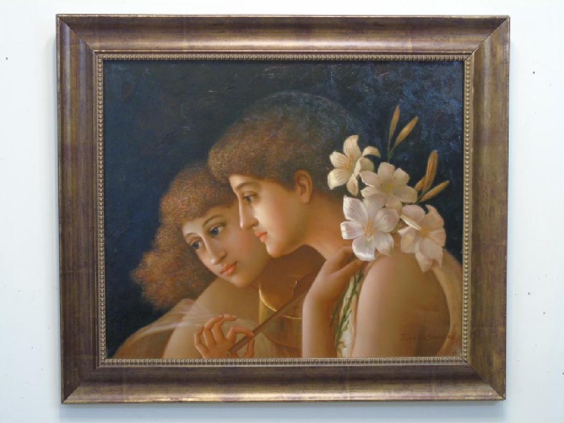 Oil on Canvas of Romeo & Juliet Signed J. Sharn (1 of 4)