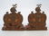 Antique 19th C Armorial Knight in Armor Bookends