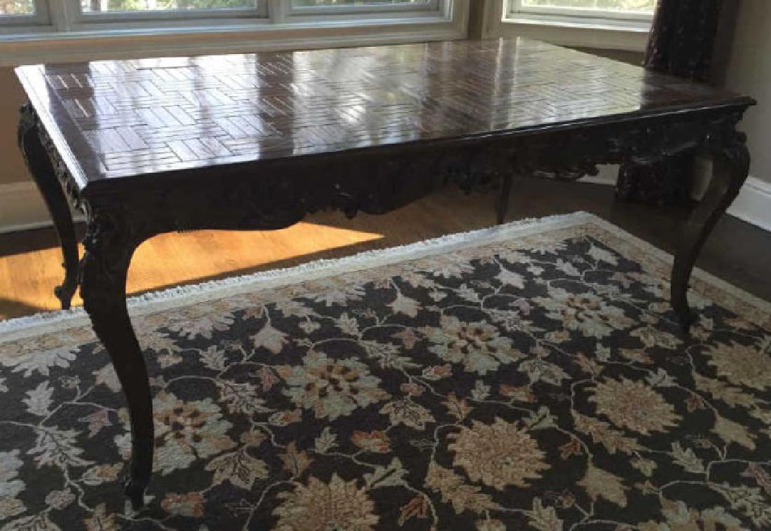 Country French Carved Wood Dining Table w 2 Leaves (1 of 10)