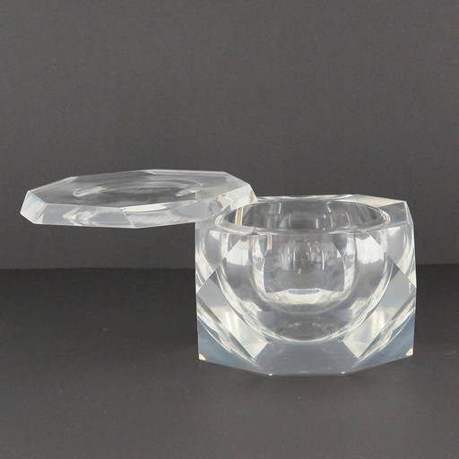 Style Of Alessandro Albrizzi Lucite Swivel Lid Box