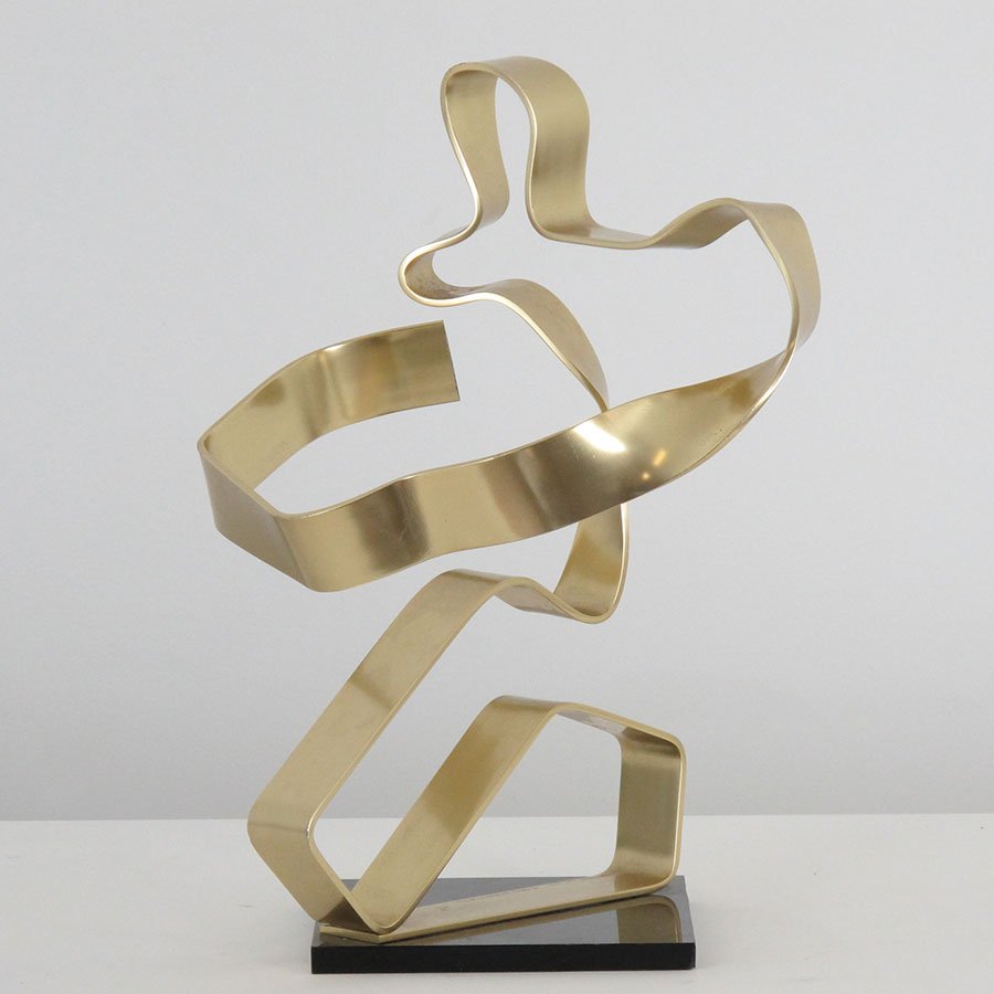 Dan Murphy "The Cyclist" Sculpture 1976: Dan Murphy "The Cyclist" Sculpture 1976; signed and dated; anodized aluminum on Lucite base Height (Inches): 15 Width (Inches): 12 Depth (Inches): 10