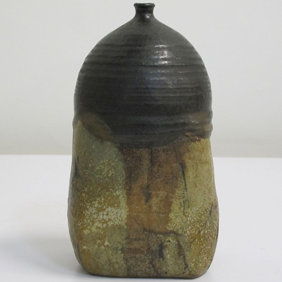 Joel Edwards Earthtone Studio Art Pottery: Joel Edward Earthtone Studio Art Pottery; 12" Tall Studio Art Pottery Vase by California Artist Joel Edwards; Student of Peter Voulkos Height (Inches): 12