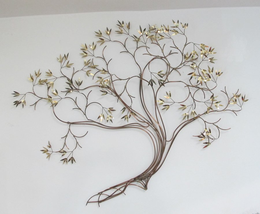 Curtis Jere Signed Tree Wall Hanging: Hanging sculpture by Curtis Jere - Signed and dated C. Jere '82. Height (Inches): 51 Width (Inches): 63