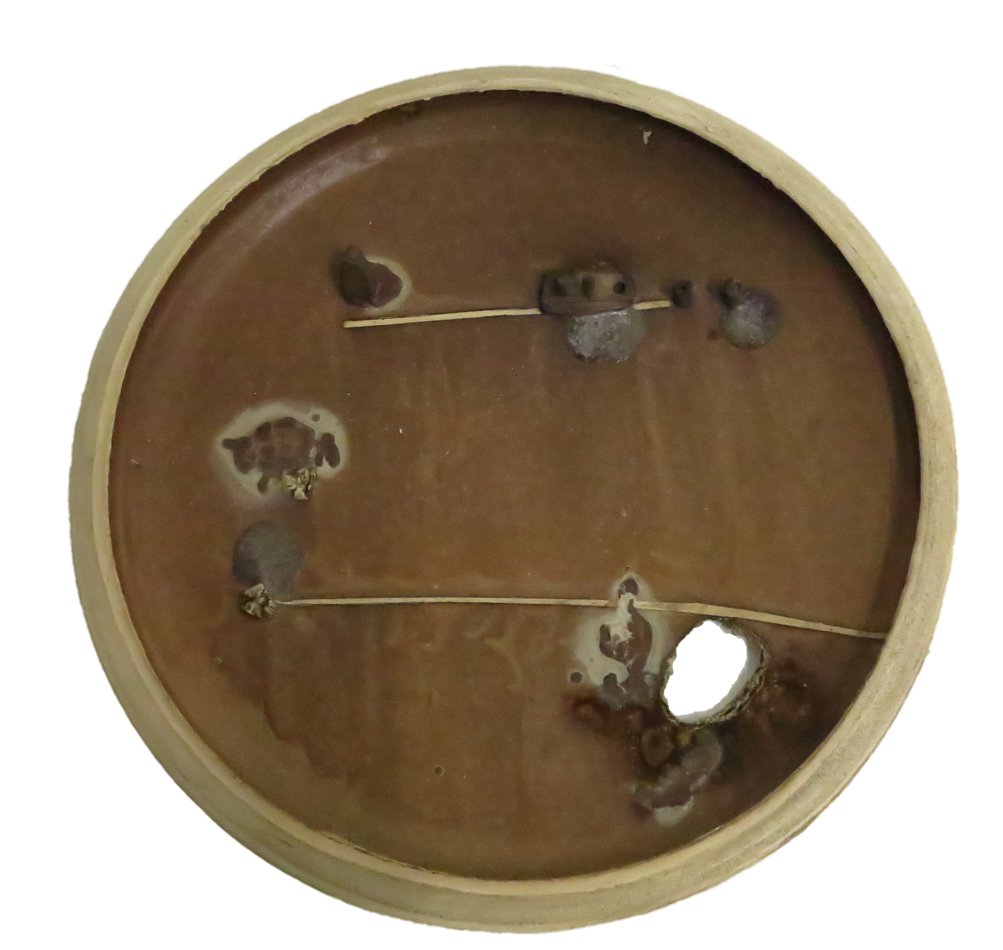 Style of Peter Voulkos monumental ceramic charger: Monumental art pottery charger - signed by the artist. In the style of peter Voulkos. Height: 2 Width: 22 Depth: 22