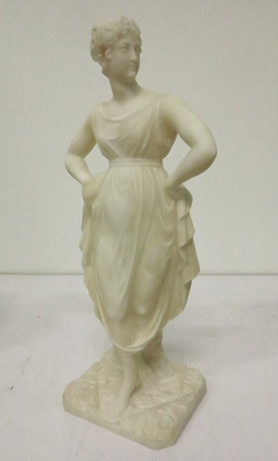 Large 1920's Marble or Alabaster Sculpture: Circa 1920s to 1930s carved marble or alabaster sculpture 24.5x10.5x