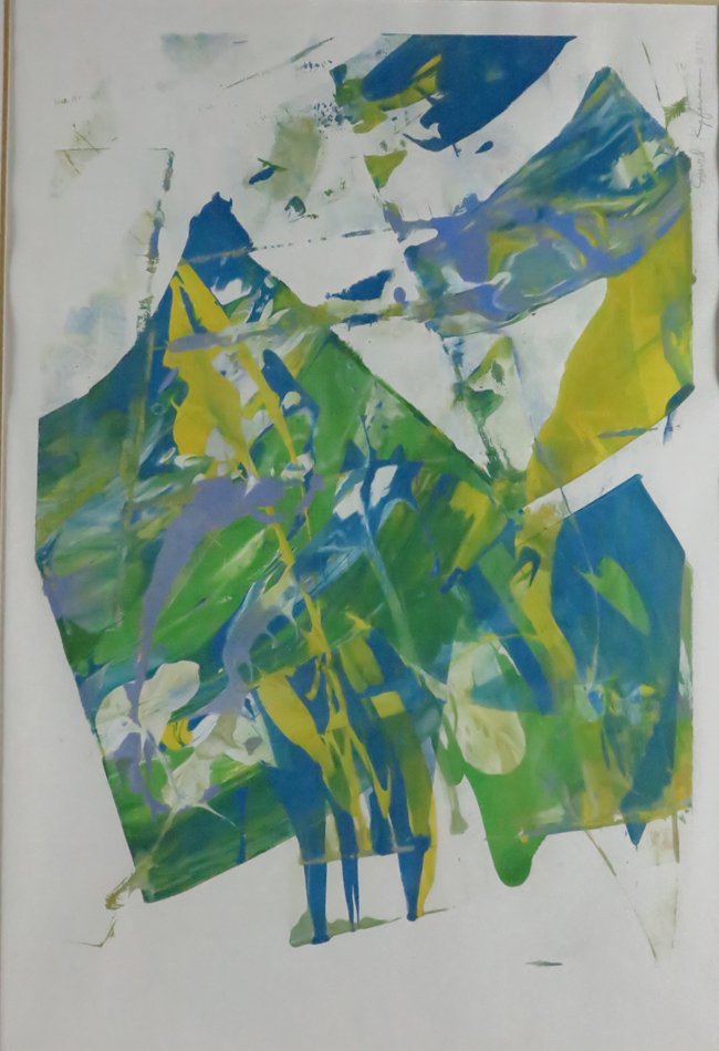 Davin Kupferman Gouache on Paper: David Kupferman, American, (b. 1946) Untitled, abstract designs, one sided, gouache on paper, framed 34x23x