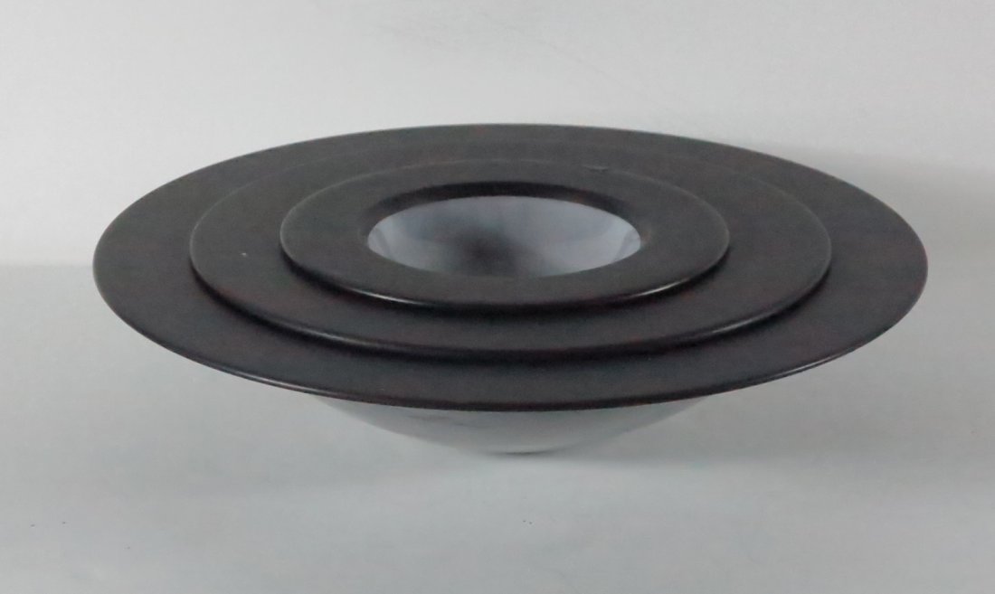 Three Lella & Massimo Vignelli Glass Bowls: Nest of three glass bowls, Lella & Massimo Vignelli xx