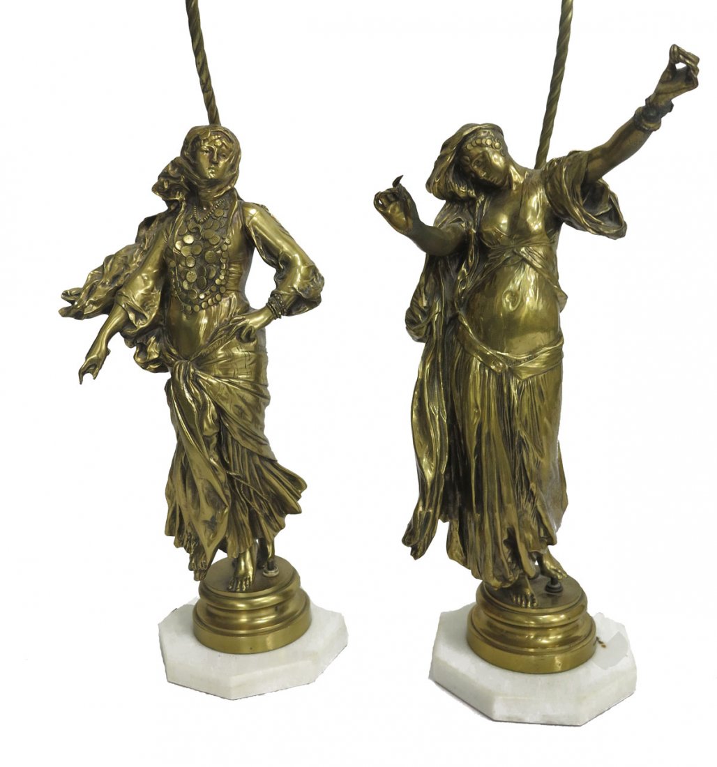 M. J. Antonin Mercie two Gilt Bronze French sculptures (1 of 6)