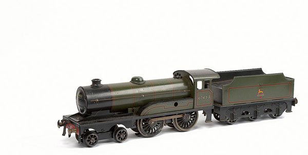 Bassett-Lowke O Gauge BR green Prince Charles: Bassett-Lowke 4-4-0 Loco and Tender BR green "Prince Charles" No.62453, 3-rail electric. Good to Good Plus.