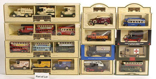 Lledo Days Gone diecast vehicles: Lledo Days Gone diecast vehicles. To include Post Office Telephones Dennis Van, Rinso Ford Van, Oxo Dennis Box Van and Horsedrawn Bus, Jones the Butcher Dads Army Van, together with other individual m