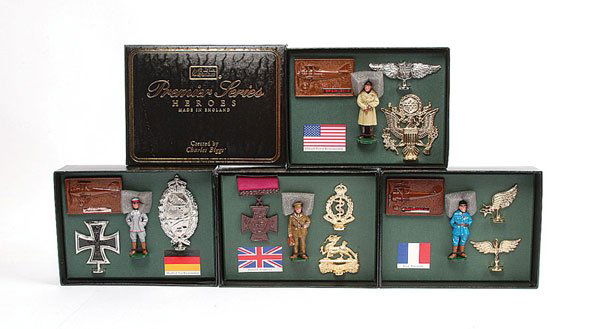 Britains Modern Issues [Premier "Heroes" Series]: Britains Modern Issues [Premier "Heroes" Series], comprising: Set 8930 - Harold Ackroyd - Victoria Cross Hero, Set 8933 - Jean Navarre - French Air Ace, Set 8934 - Manfred Von Richthofen - German Air