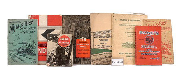 A Quantity of Manufacturers Catalogues: Manufacturers Catalogues, a small collection including - Bonds Models Jubilee Edition 1935, Leeds Model Company probably Pre-war, 2 Mills Brothers Pre-war, Bassett-Lowke Scale Model Railways for 1934,