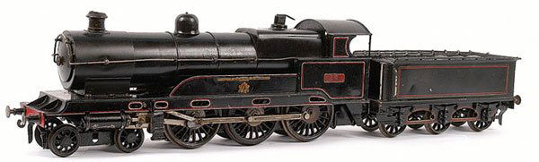 Bing or similar Gauge 1 4-6-0 "TALISMAN" No.12: Bing or similar Gauge 1 4-6-0 Loco and Tender LNWR black "TALISMAN" No.12, Live Steam. Loco finished in black overall with red and white lining and Talisman nameplate on splasher with running number 1