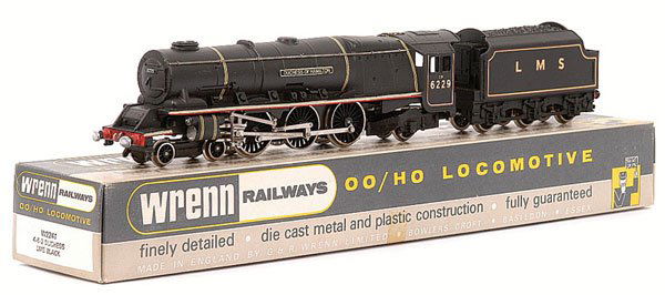 Wrenn W2241 4-6-2 "Duchess of Hamilton" No.6229: Wrenn OO Gauge W2241 4-6-2 Loco and Tender LMS black "Duchess of Hamilton" No.6229 and classification 7P non original to cab sides. Excellent to Excellent Plus in Excellent box.