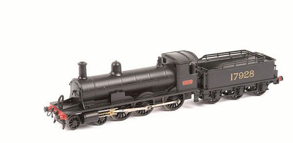 DJH 4-6-0 Loco & Tender "Jones Goods" #17928: DJH Kitbuilt 4-6-0 Loco and Tender "Jones Goods" LMS black No.17928, 2-Rail Electric. Superbly constructed, painted and transferred. Excellent.