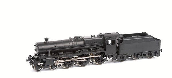 Britrail Brass 4-6-0 Jubilee Loco: Britrail Brass OO Gauge 4-6-0 Jubilee, factory painted in plain black. Superbly constructed with much detail. A limited production and numbered 31 of 200 on the outer sleeve. Near Mint to Mint in Exce