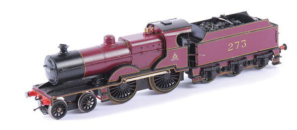 Kitbuilt 4-4-0 "Compound" Loco & Tender No.273: OO Gauge Kitbuilt 4-4-0 Loco and Tender "Compound" LMS maroon No.273, 2-Rail Electric. Superbly constructed, painted and lined.