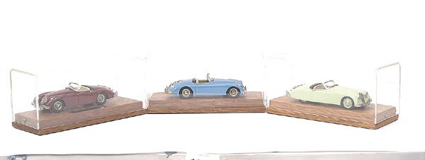 RAE Models - a group of 3 Jaguar XK150 Open-tops