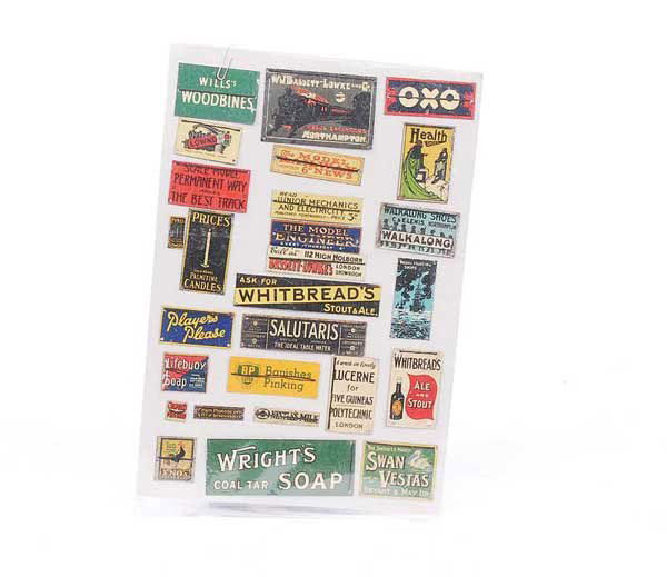 Bassett-Lowke or similar Miniature Tin Signs: Bassett-Lowke or similar miniature Tin Signs including Bassett-Lowke Model Engineers Northampton, The Model Railway News, The Model Engineer, Call at Bassett-Lowke London Showrooms, Model Fighting Shi