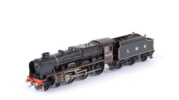Kitbuilt 4-6-0 No.6115 "Scots Guardsman": OO Gauge Kitbuilt 4-6-0 LMS lined black (brass) Royal Scot Class Loco No.6115 "Scots Guardsman", fitted to modified proprietary chassis, condition Good Plus to Excellent.