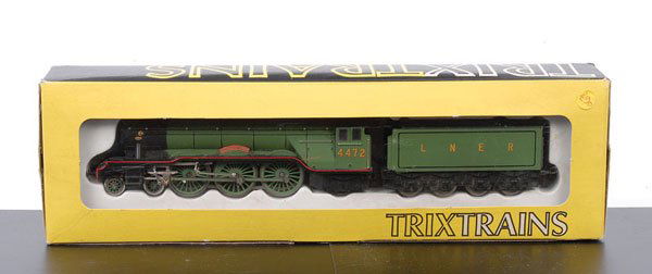 Trix 2-rail 1180 4-6-2 No.4472 "Flying Scotsman": Trix 2-rail 1180 4-6-2 LNER green A3 Class Loco No.4472 "Flying Scotsman", loco drive, conditions Good Plus to Excellent in Good to Excellent box.