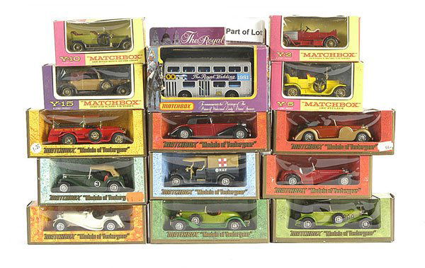 Matchbox MOY - A Large Mixed Group: Matchbox Models of Yesteryear a large mixed group. To include No.Y5 Talbot Van "Liptons Tea", No.Y21 Ford Model A Woody Wagon, 5-piece Car and Commercial Set, No.Y10 Rolls Royce Silver Ghost, No.Y2 Pr