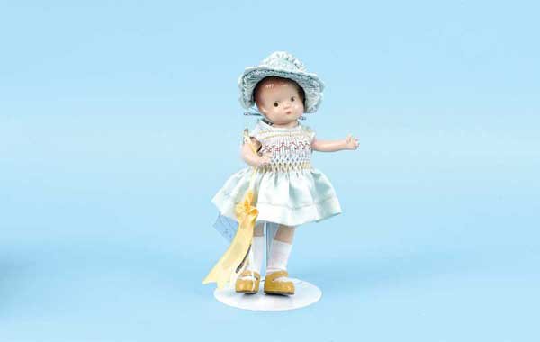 Effanbee Patsyette Composition Doll: Effanbee Patsyette composition Doll, American, 1930s, impressed EFFANBEE PATSYETTE DOLL, painted brown side-glancing eyes, painted closed mouth, moulded brown hair, five-piece body, slight crazing ove