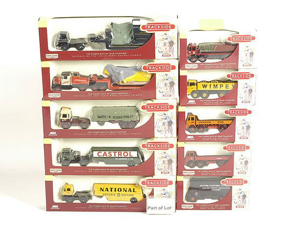 Lledo Trackside Commercial Vehicles: Lledo Trackside Models a quantity of Commercial Vehicles including Scammell Tractor with Artic Low Loader "BRS", ERF Sheeted Platform Trailer "Smiths & Maddisons Ltd", Scammell Flatbed Trailer "BRS" a