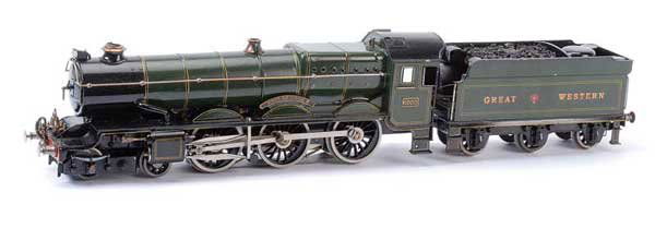 Marklin/Bassett-Lowke 4-6-0 King George V #6000: Marklin for Bassett-Lowke O Gauge King Class 4-6-0 Loco and Tender Great Western green "King George V" No.6000, 3-rail skate Pick-up. This Locomotive is in superb condition, some expert Superdetailing