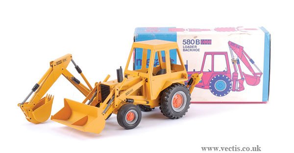 Gesha No.600 CASE 580B Tractor: Gesha No.600 CASE 580B Tractor - Construction King with detachable Backhoe, Excellent Plus in Good Plus card box.