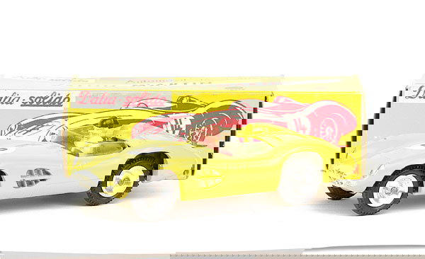 Solido No.18 Aston Martin 3L: Solido No.18 Aston Martin 3L - yellow, racing number 2, white driver, green seats with red plastic dashboard, small scratch to rear boot and above front wing - otherwise Excellent Plus bright example