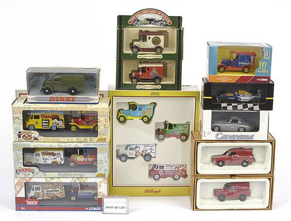 Corgi/Lledo/Matchbox & Other Diecast: Corgi, Lledo, Matchbox a large mixed group of items. To include Corgi Classics CP99136 Bedford CA Van "Royal Mail", Corgi "Nestle" 2-piece Van Set, Lledo The Golden Age of Steam Ford Model T Vans with