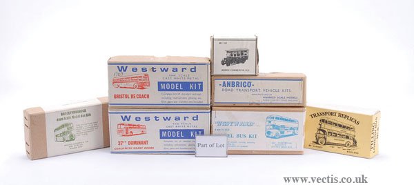 A Group of White Metal Bus Kits