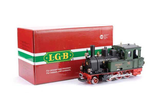 LGB No.22741 2-6-0 "SPREEWALD": LGB G Gauge Cat No.22741 2-6-0 Tank Loco green and black "SPREEWALD", 2-rail Electric. Appears little used, Excellent Plus to Near Mint in original Excellent box with instruction leaflet.