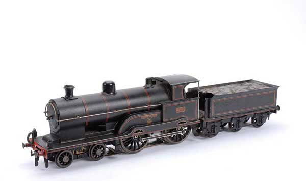 Bing 4-4-0 LNWR Black "GEORGE V" No.2663: Bing Gauge 1 4-4-0 Loco and Tender LNWR black "GEORGE V" No.2663, 3-rail Electric. Loco is finished in black overall, lined in red with George V to splasher sides and running number 2663 to cabsides.