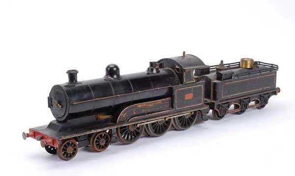 Bing 4-6-0 LNWR Black "EXPERIMENT": Bing Gauge 1 4-6-0 Loco and Tender LNWR black "EXPERIMENT" running number 66, Live Steam. Loco has been modified from a Live Steam version, finished in black overall, lined in white and red with Exper