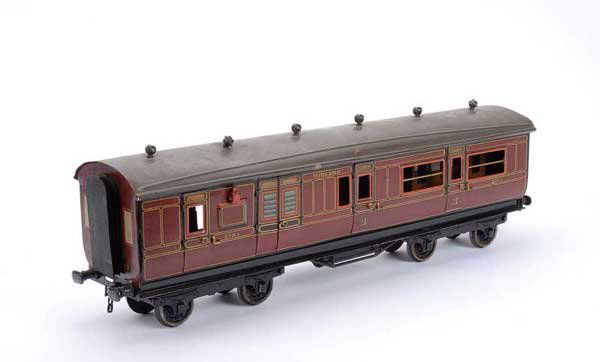 Bing/Bassett-Lowke Midland All 3rd Brake End: Bing for Bassett-Lowke Gauge 1 1921 Series Midland all 3rd Brake End Coach running number 2783. Sides are generally Excellent, roof is Good.