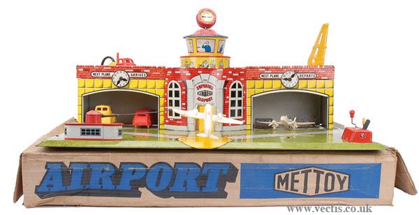 Mettoy (UK) Tinplate Airport with Accessories