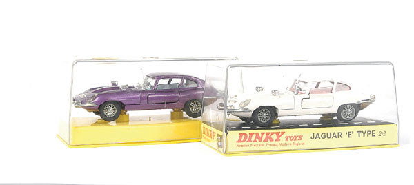 Dinky A pair of No.131 Jaguar E-type