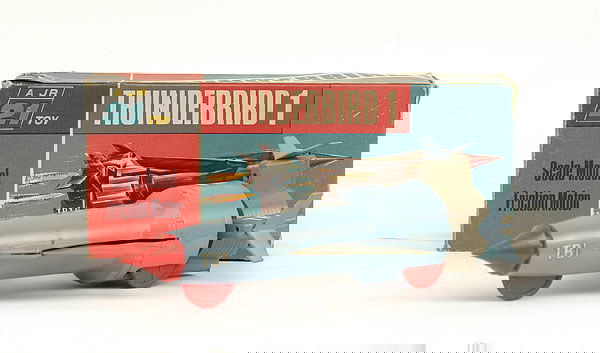 Century 21 Toys "Thunderbirds" - Thunderbird 1: Century 21 Toys "Thunderbirds" - Thunderbird 1 - this blue grey and red plastic friction model is generally Good Plus in Good (although grubby) all carded box.