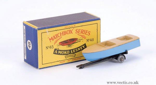 Matchbox No.48a Meteor Sportsboat on Trailer