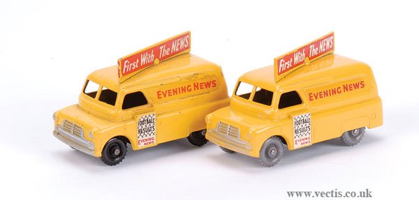 Matchbox No.25a Bedford "Evening News" Van x 2