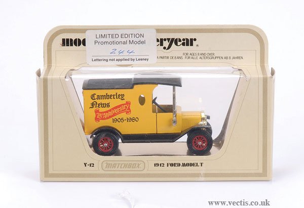 Matchbox MOY Y12 Ford T Van "Camberley News"