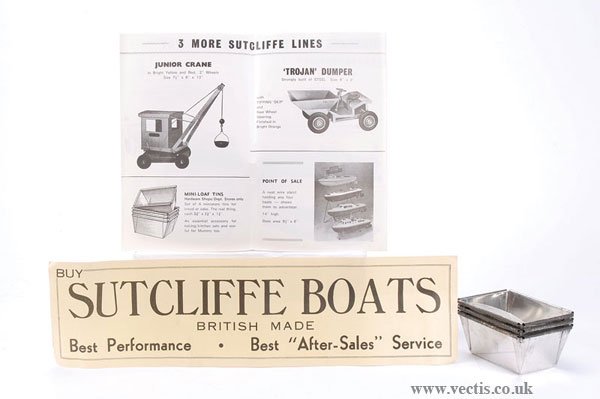 Sutcliffe Models Poster, Baking Tins and Badge