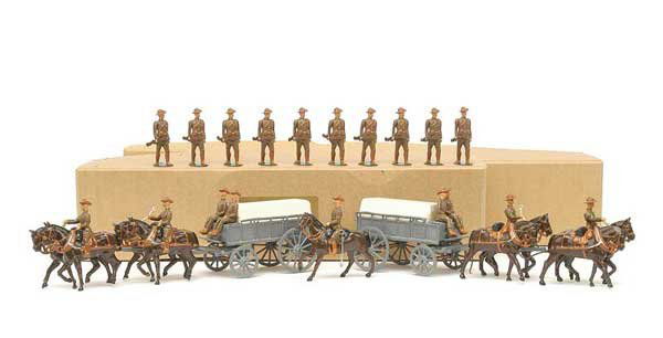 Lancer Military Toys - Boer War - ASC: Lancer Military Toys, comprising: Set - Boer War Army Supply Column - Army Service Corps in Service Dress [this is a modern version of the Britains - for C.F. Eckhardt - Army Service Corps Supply Wago