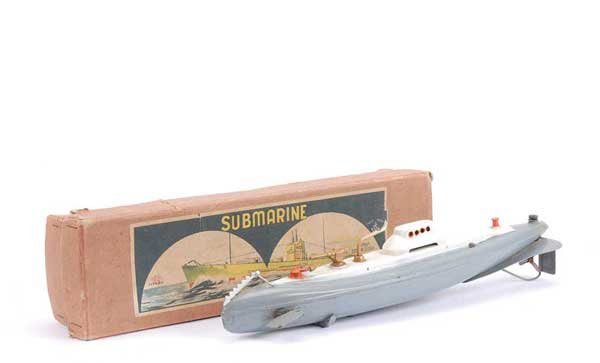 CK (Japan) Pre-war Tinplate Clockwork Submarine